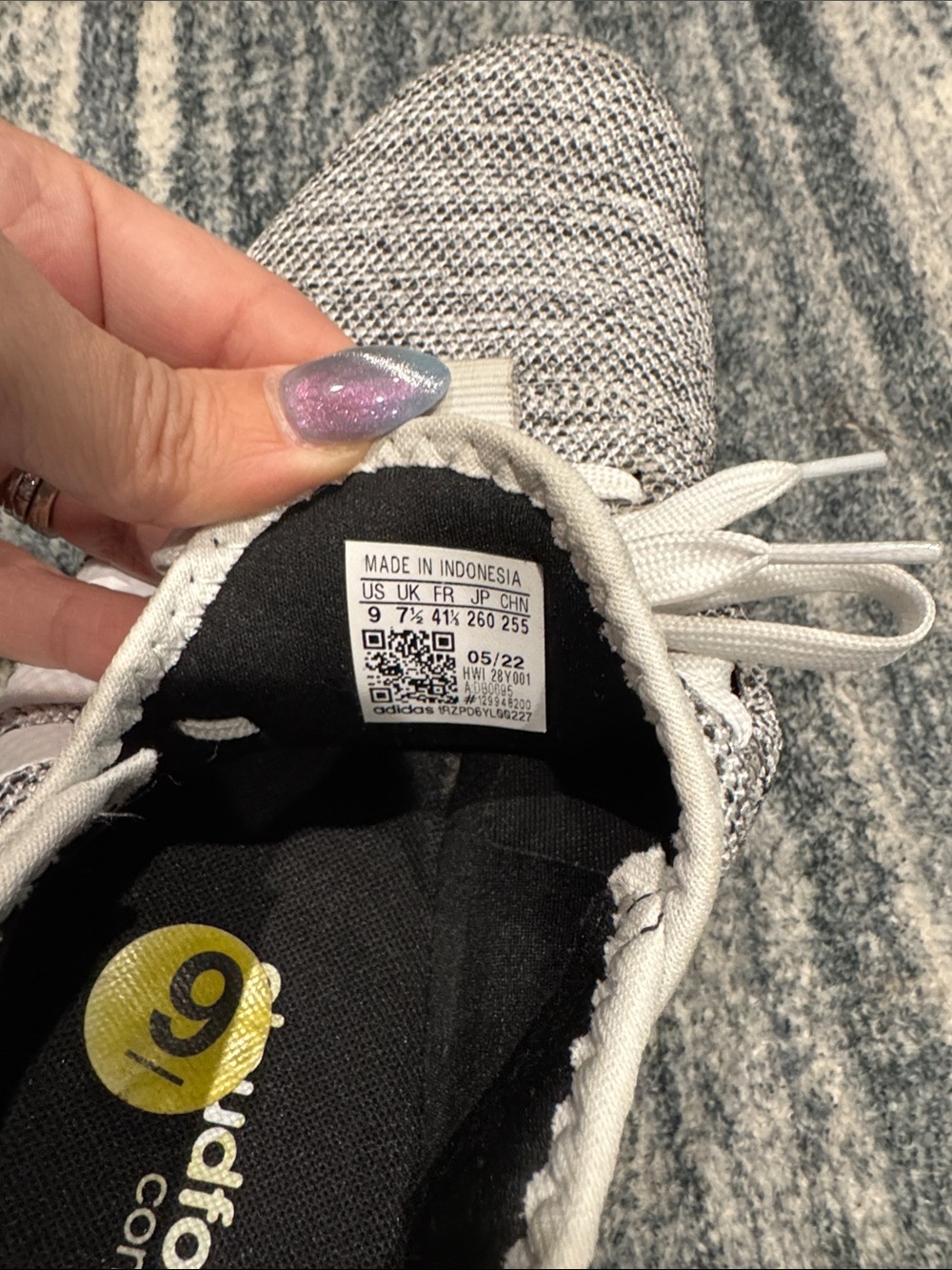 adidas Gray & White Knit Cloudfoam Sneakers - Picture 5 of 5